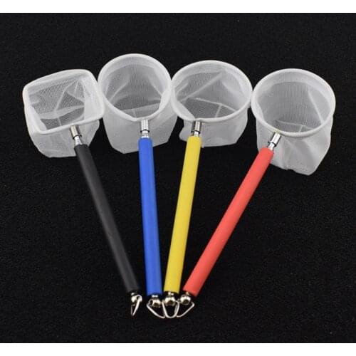 New Small Fish Net Bag Retractable Stainless Steel Round Square Aquarium Accessories Cleaning Tool 1 Pcs