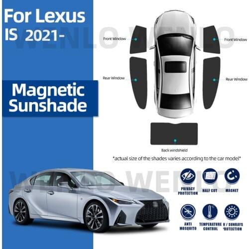 For Lexus IS 2021 Front Windshield Car Sunshade Side Window Blind Sun Shade Magnet Door Blocker Cover Visor Mesh Frame Curtain