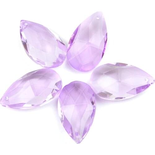 38mm/50mm/63mm/76mm/89mm Lilac Tear Drop Glass Crystal Prism DIY Pendant Chandelier Jewelry Suncatcher Spacer Faceted