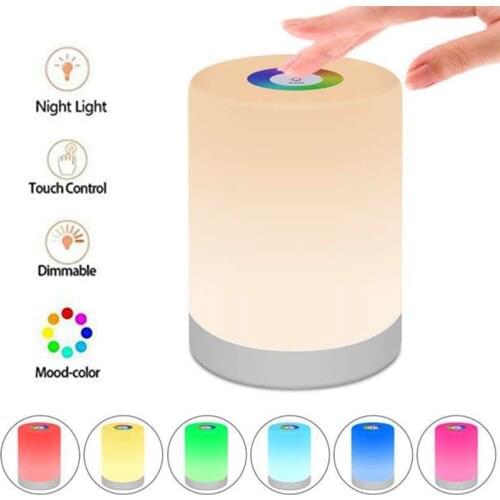 Smart Colorful LED Night Light Table Lamp Rechargeable Touch Control Dimmable RGB Color For Living Room Bedroom Bedside Lamp Kid