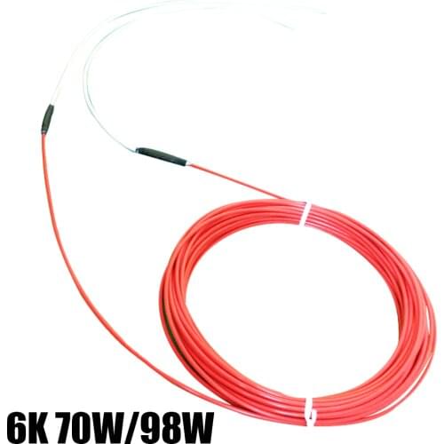 6k 70w 98w tlflon thermostat heating cable PTFE carbon fiber heating wire Heating cable Infrared floor heating system