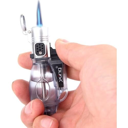 Outdoor Small Spray Gun Torch Turbo Lighter Jet Butane Gas Cigar Lighter Windproof Straight Fire Lighter Metal Bowling shape