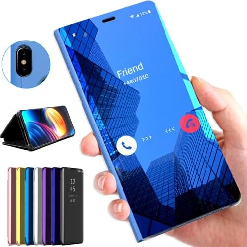 Smart Mirror Flip phone Case For OPPO Reno 2 Z 2Z 10X Zoom ACE Realme 3 X Lite 5 Pro X2 XT C2 A1K A11X A5 A9 2020 Find X Cover