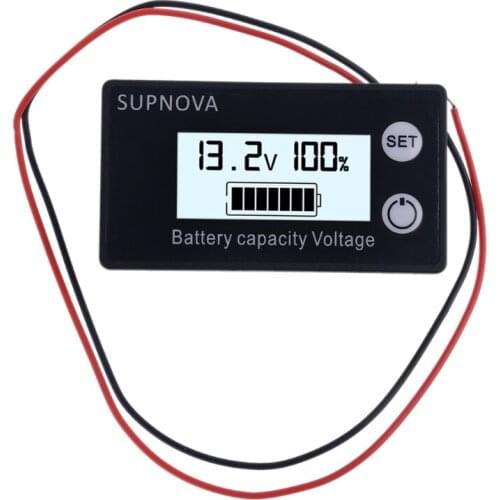 Waterproof Battery Capacity Indicator DC 10V-100V Lead Acid Lithium LiFePO4 12V
