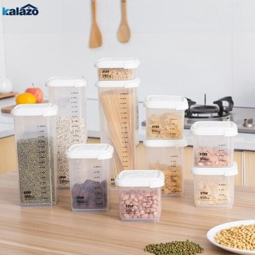 High Quality 2018 Plastic Sealed Cans Kitchen Storage Box Transparent Food Canister Keep Fresh New Clear Container Hot Selling