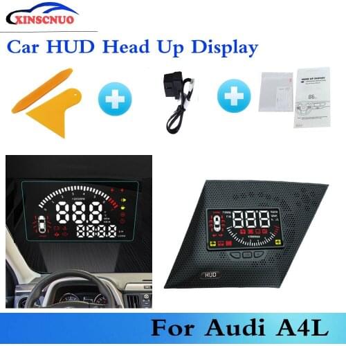 XINSCNUO OBD Car HUD Head Up Display For Audi A4L/Q5L/A6L 2017-2019 Speedometer Projector Safe Driving Screen Airborne computer