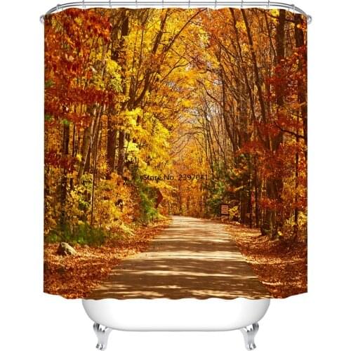 3D Shower Curtain Green Forest Bathroom Drapes Curtains Nature Pattern Waterproof Polyester Fabrics Bathing Curtain