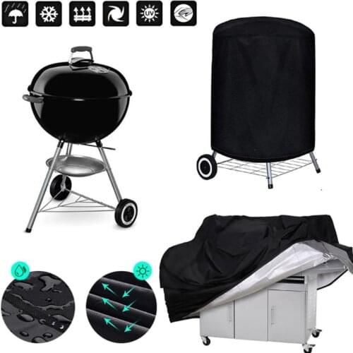 1PC 190T/210D BBQ Cover Anti-Dust Waterproof Weber Heavy Duty Charbroil Grill Cover Rain Protective Barbecue Cover Round