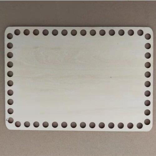 10pcs 20x14cm Rectangle Wood Base DIY Embroidery Crochet Basket Wooden Base Crochet Bag