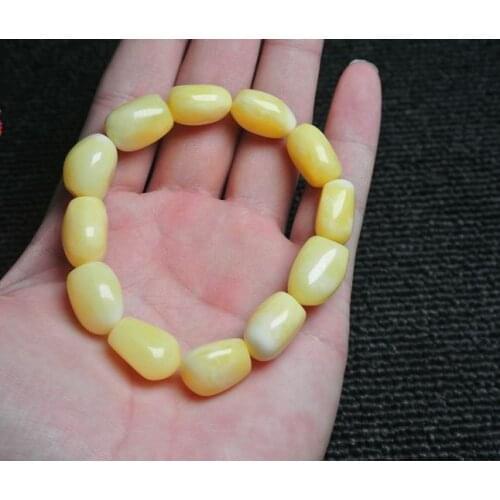 100% Natural amber bracelet white amber 17mm old amber bracelets for men bracelet no heated no pressed real amber 38g