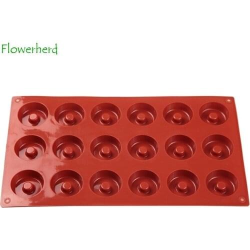 18 Holes Silicone Donut Pans Nonstick Round Doughnut Muffin Cupcake Mold DIY Biscuit Chocolate Pastry Cake Baking Tools
