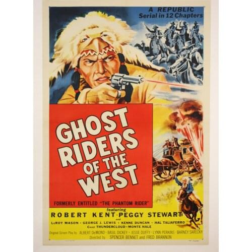 400X300MM ghost-riders-of-the-west-vintage-western-poster-1946 jumbo fridge magnet SFM-0359