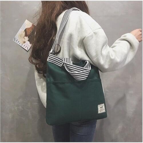 2019 shoulderbags zipper totes handbag bags canvas crossbody solid bags black white belt school free shipping