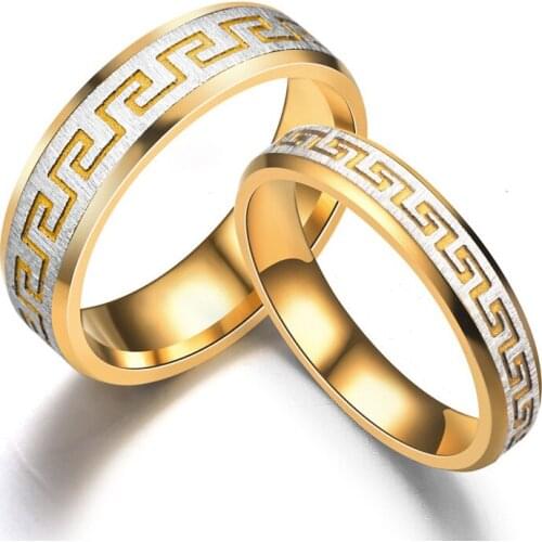 4/6MM Luxury Female Stainless Steel Engagement Wedding Rings For Women And Men