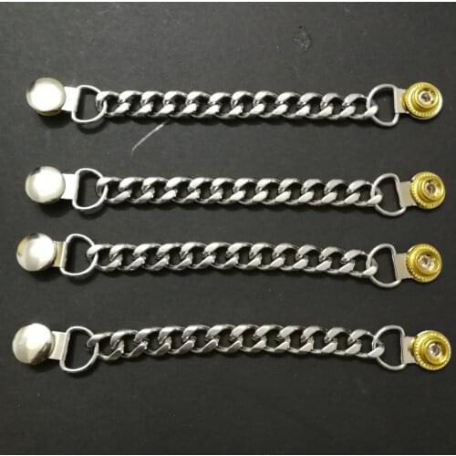 4pcs/set stainless steel Motorcycle Vest Extenders Biker Leather biker Chainmail for Motorcycle Vest jacket biker button buckles