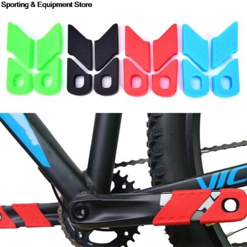 4Pcs Bicycle Arm Protector MTB Mountain Bike Crankset Cap Protector Silicone Bicycle Crank Boots Dust Proof Cover Bike Chain Set