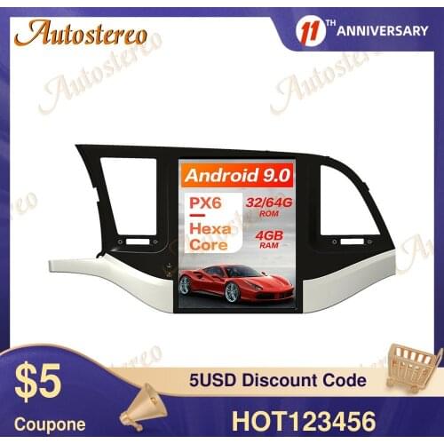 Android 9.0 PX6 4GB Car GPS Navigation For Hyundai ELANTRA 2016+ Stereo Headunit Multimedia Player Auto Radio Tape Recorder DSP
