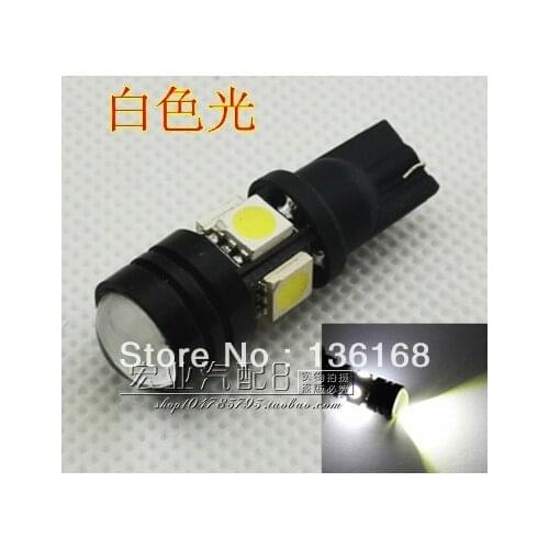 White/Yellow/Blue/Green/Red T10 5W 6 SMD+High power LED SMD 194 W5W Projector LENS