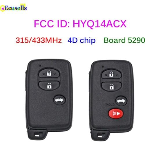 Keyless Go Smart Remote Key Fob 315MHz/433MHz 4D Chip for Subaru Forester BRZ WRX STI XV Crosstrek HYQ14ACX Board 5290