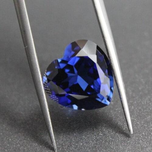 Bright cut facted blue stone beads for jewelry making diy stones blue stone heart shape