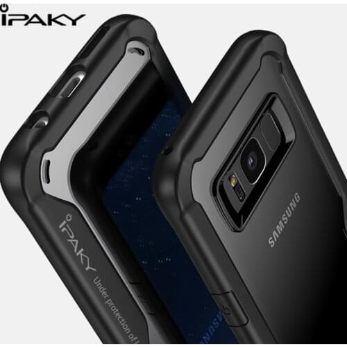IPAKY Phone Case For Samsung Galaxy S8 S9 Plus Shockproof Armor Toughened Soft Silicone Back Cover Case For Samsung S8 S9
