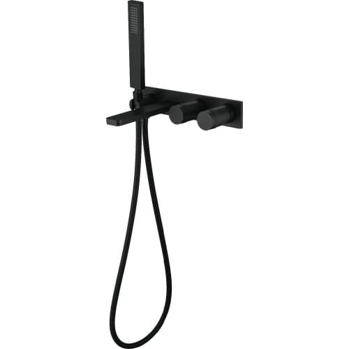 Black solid brass bathroom shower faucet Cold and hot water shower faucet set exquisite switch-wall mounted