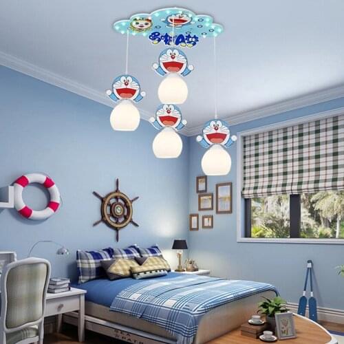Doraemon Childrens room bedroom decor led lights for room chandeliers ceiling dining room indoor chandelier lighting lampadario