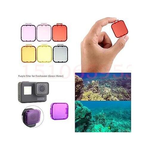 Gopro 5 Diving Filter Yellow Red Purple Grey Orange Pink Dive Filtors Lens Protector For Go pro Hero 5