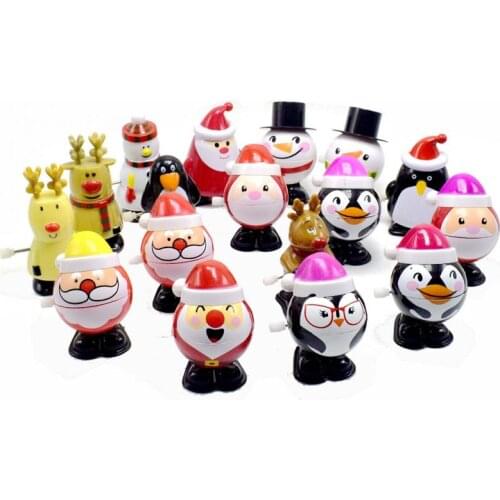 Walking Santa Claus Elk Penguin Snowman Clockwork Toy Novel Wind Up Power Festival Daily Christmas Creative Gifts For Children