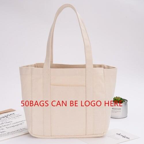 Canvas Shopping Bag Reusable Large Tote Grocery Quality Stereoscopic