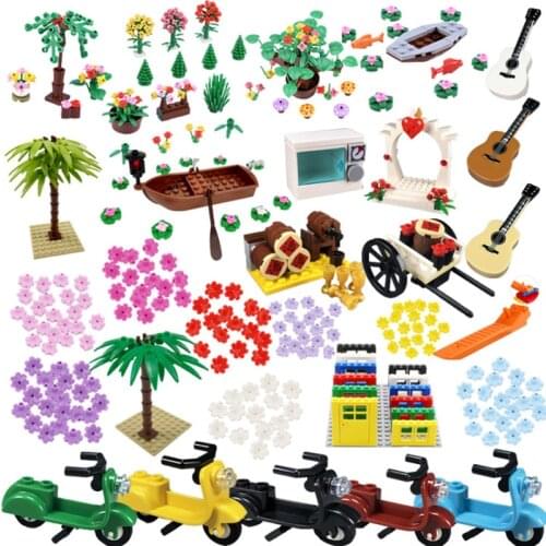 MOC Friend Plant Decoration Flowers Amusement Park Building Blocks Educational Toys Childs Gift Friends For Girl Accessories