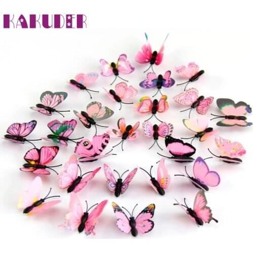 Kakuder 12x 3D beautiful small Butterfly Wall Sticker Room Decor Decal Applique *25 Drop