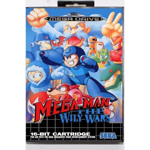 Mega Man The Wily Wars Game Cartridge EUR USA COVER 16 bit MD Game Card With Retail Box For Sega Mega Drive Genesis