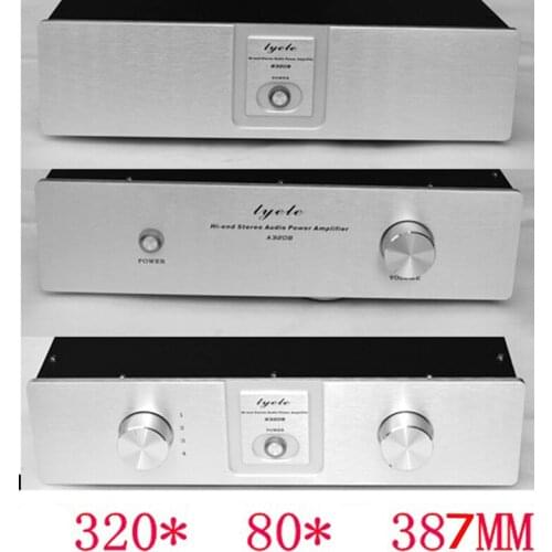 320*80*387MM A3208C Amplifier Chassis Front Case DIY Box Enclosure Aluminum Panel Chassis Shell with RCA Terminal