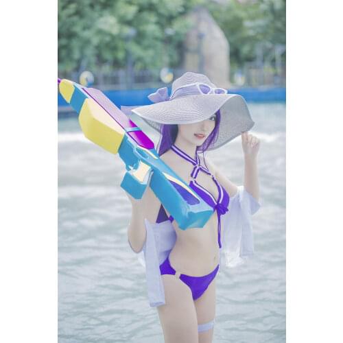 The Sheriff of Piltover Caitlyn cos skin Pool party cosplay Swimsuit cosplay anime game LOL costume not hat