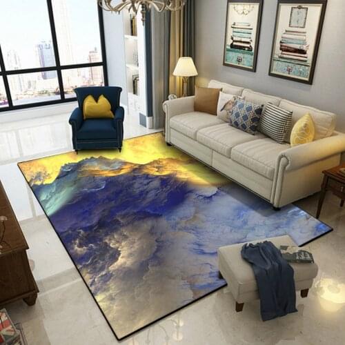 Abstract Colorful Cloud Rugs For Living Room Blue Gold White Color Sofa Table Mat 3D Printed Carpets Modern Home Room Decorative