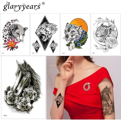 Glaryyears 15*21cm Colorful Person Temporary Tattoo Sticker Fake Tatoo Hot Flash Tatto Waterproof Small Body Art Men Women