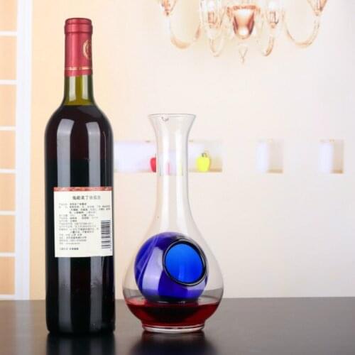 Creative Wine Decanter 300-500Ml Lead-Free Crystal Glass Blue Heart Ice Hip Flask Whiskey Sake Bottle Jug Pourer Bar Tool