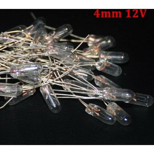 20pcs Miniature 4mm 12V Lamp Bulb Bombilla Incandescent Edison Antique 4mm Light