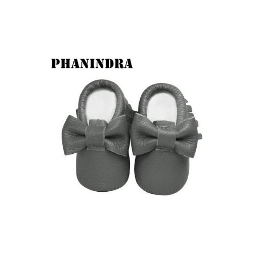 Rubber sole Cute double bow Infant Genuine Leather Baby Moccasins Non-slip Spring Soft Moccs Shoes