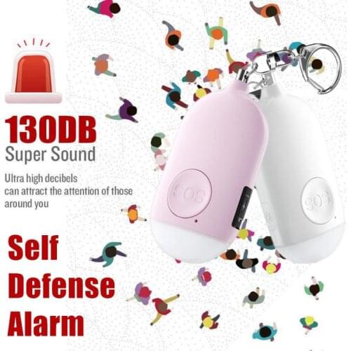 130db Mini Self Defense Keychain Alarm Super Loud Personal Security Alarm Anti-Attack Emergency Alarm Keyring For Women Kids