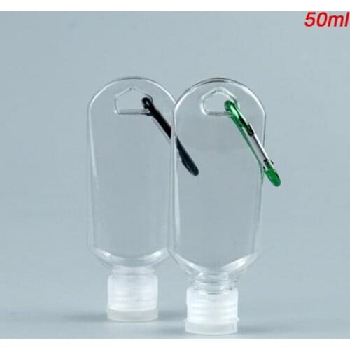 50ml Refillable Bottle Plastic Carabiner Hook Bottle With Container Bottle Care Liquid Hand Sanitizer Container