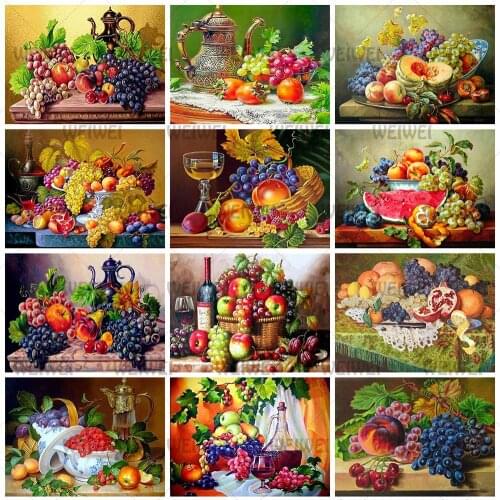 Wall Art Fruit 5D DIY Diamond Embroidery Cross Stitch Kit Diamond Painting Mosaic Rhinestone For Living Room Interior Decoration