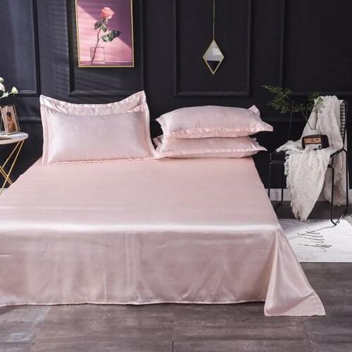2020 new products Pure color washed ice silk Bedspread Fitted Sheet Pillowcases 2/3pcs Luxury Bedding