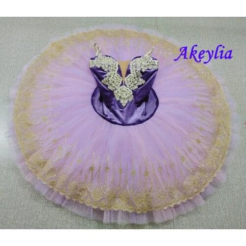 Per-professional tutu pink purple pancak tutu fairy for girls practice sleeping beauty performance female ballet costume orange