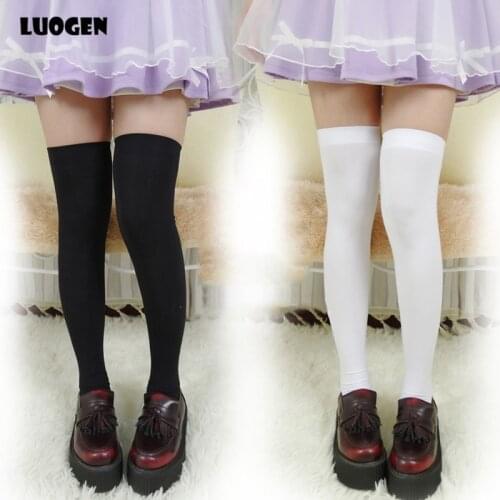 Sexy & Cute Women Over Knee Thigh High Velvet Stocking Japan JK Uniform School Lolita Girl Over Knee Long Stocking