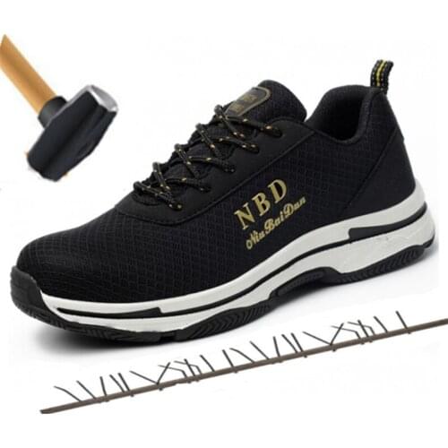 Unisex AIR Mesh Breathable Lightweight Steel Toe Cap Work Safety Shoes Non-slip Work Boots Mens Waterproof Sneakers