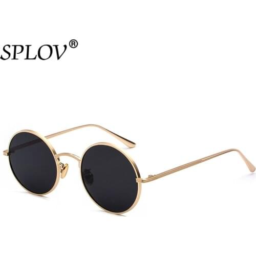 SPLOV Retro Punk Style Men Sunglasses Women Vintage Round Metal Frame Colorful Lens Sun Glasses Fashion Eyewear Gafas Sol UV400