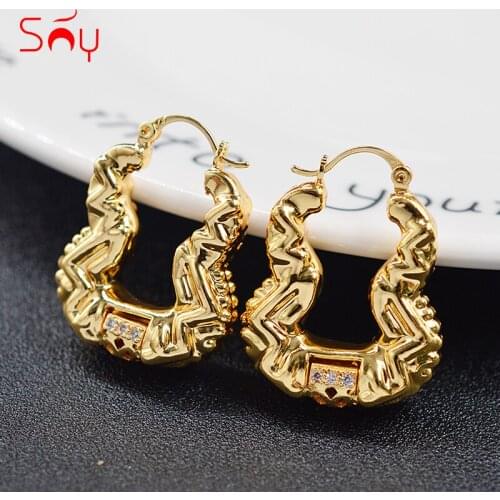 Sunny Jewelry Fashion Jewelry 2021 New Design Hoop Earrings For Women High Quality Zircon Exquisite Classic For Party Wedding