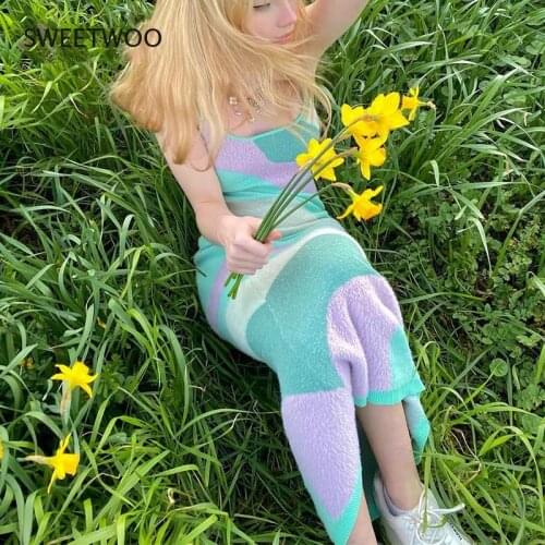 Модные трикотажные платья SWEETWOO China At AliExpress